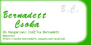 bernadett csoka business card